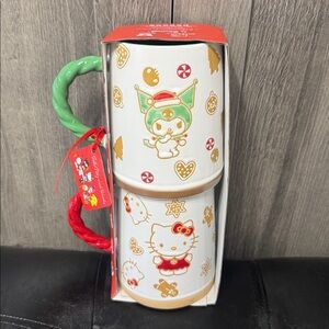 Blue Sky Clayworks Hello Kitty & Kuromi Christmas 2 Piece Coffee Mug Mugs Set